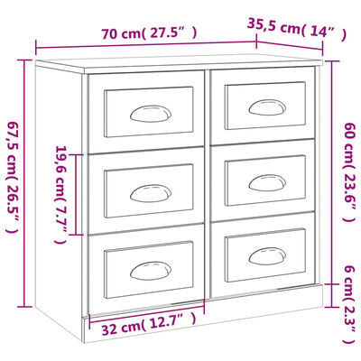 vidaXL Buffets 2 pcs blanc brillant bois d'ingénierie