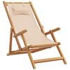 vidaXL Chaise pliable de plage beige bois massif d'eucalyptus et tissu
