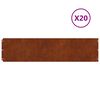 vidaXL Bordure de Pelouse 20 pc 25 x 103 cm Acier patin&eacute; Rouill&eacute;