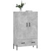 vidaXL Buffet haut gris b&eacute;ton 69,5x31x115 cm bois d'ing&eacute;nierie