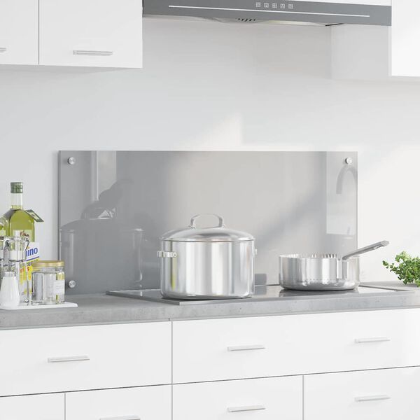 vidaXL Protection de cuisine Gris clair 100 x 40 x 0,6 cm verre trempé