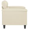 vidaXL Fauteuil Crème 60 cm Similicuir