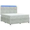 vidaXL Lit boxspring LED avec matelas Gris clair 180 x 200 cm Velours