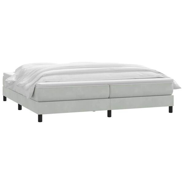 vidaXL Sommier &agrave; lattes de lit et matelas gris clair 180x210cm velours