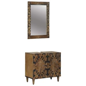 vidaXL Ensemble de mobilier de salle de bain 2 pc Marron