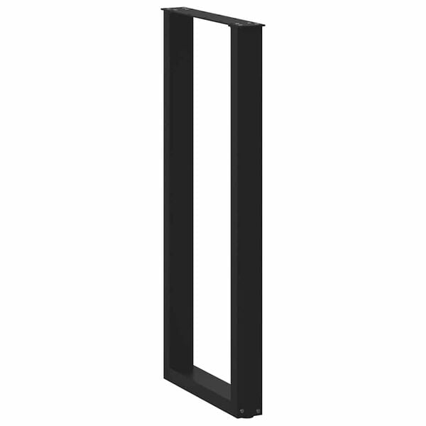 vidaXL Pieds de table de bar en U, 2 pi&egrave;ces, noir, 40 x (110-111) cm, acier