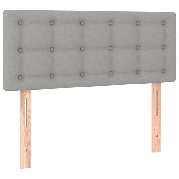 vidaXL T&ecirc;te de lit &agrave; LED Gris clair 80x5x78/88 cm Tissu