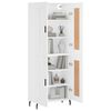 vidaXL Buffet haut Blanc 69,5x34x180 cm Bois d'ing&eacute;nierie