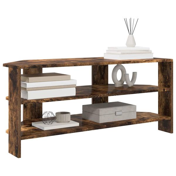 vidaXL MeubleTVd'Angle Chêne fumé 102x40,5x45cm Bois d'ingénierie