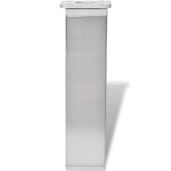 vidaXL Pieds de canap&eacute; 4 pcs Argent 38 x 38 x 180 mm Fer