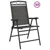 vidaXL Chaises pliantes 8 pi&egrave;ces Gris chin&eacute; acier et textil&egrave;ne