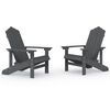 vidaXL Chaises de jardin Adirondack lot de 2 PEHD Anthracite