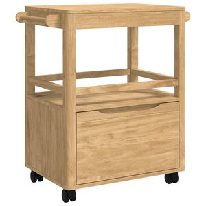 vidaXL Chariot de cuisine FLORO Cire marron 72,5 x 45 x 80 cm