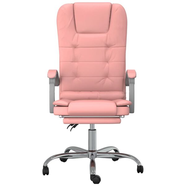 vidaXL Fauteuil de massage inclinable de bureau Rose Similicuir
