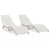 vidaXL Chaises longues lot de 2 blanc 184x55x64 cm bois massif acacia