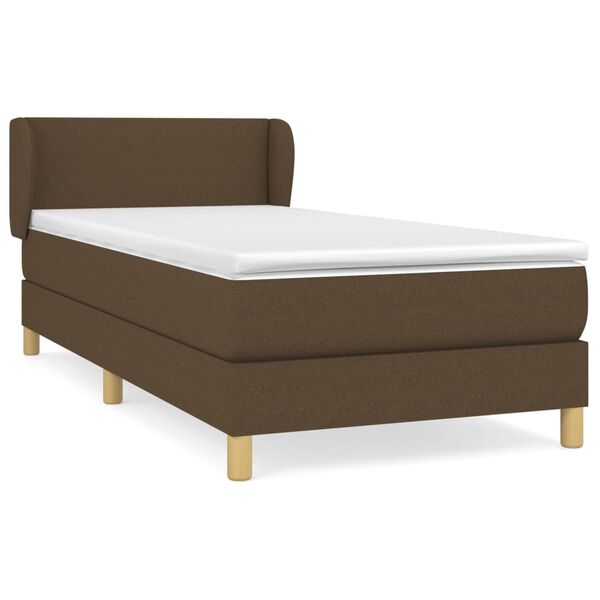 vidaXL Sommier &agrave; lattes de lit avec matelas Marron fonc&eacute; 100x200 cm