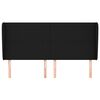 vidaXL T&ecirc;te de lit avec oreilles Noir 203x23x118/128 cm Tissu