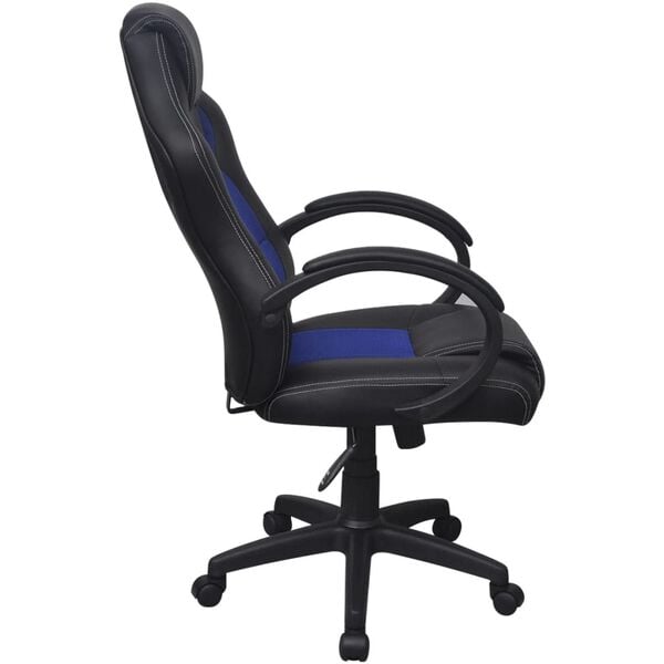 vidaXL Chaise de bureau en cuir artificiel Bleu