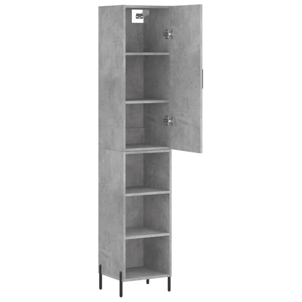 vidaXL Buffet haut Gris b&eacute;ton 34,5x34x180 cm Bois d'ing&eacute;nierie