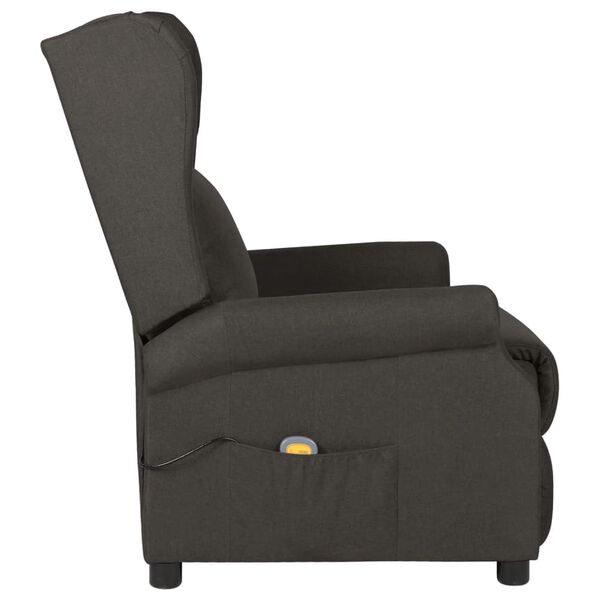 vidaXL Fauteuil de massage Taupe Tissu