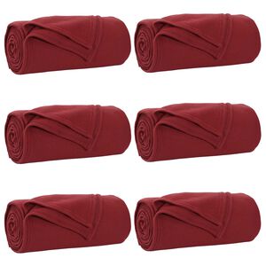 vidaXL Couvertures &agrave; jeter 6 pc Bordeaux 270 x 240 cm 5.08 kg Polaire