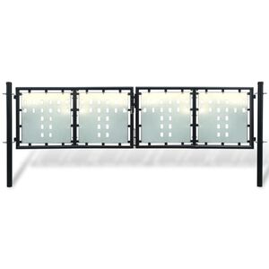 vidaXL Portail de cl&ocirc;ture noir &agrave; une porte 300x75 cm