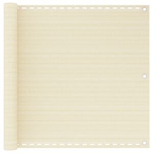 vidaXL &Eacute;cran de balcon Cr&egrave;me 90x600 cm PEHD
