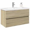 vidaXL Ensemble de meubles de bain 2pcs céramique et bois d'ingénierie