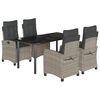 vidaXL Ensemble &agrave; manger de jardin et coussins 5 pcs gris clair rotin