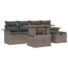 vidaXL Ensemble de canap&eacute; de jardin avec coussin 6 pcs Gris polyrotin