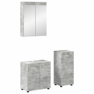 vidaXL Ensemble de mobilier de salle de bain TULUM 3 pcs Gris b&eacute;ton