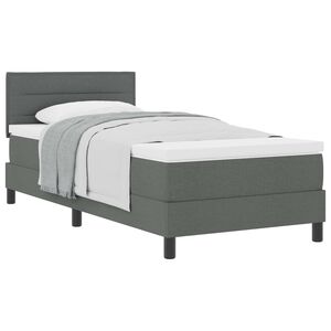 vidaXL Lit &agrave; ressorts avec t&ecirc;te de lit Gris fonc&eacute; 80 x 200 cm tissu