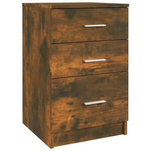 vidaXL Table de chevet Ch&ecirc;ne fum&eacute; 40x40x63 cm Bois d'ing&eacute;nierie