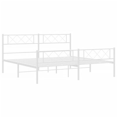 vidaXL Cadre de lit métal sans matelas et pied de lit blanc 200x200 cm