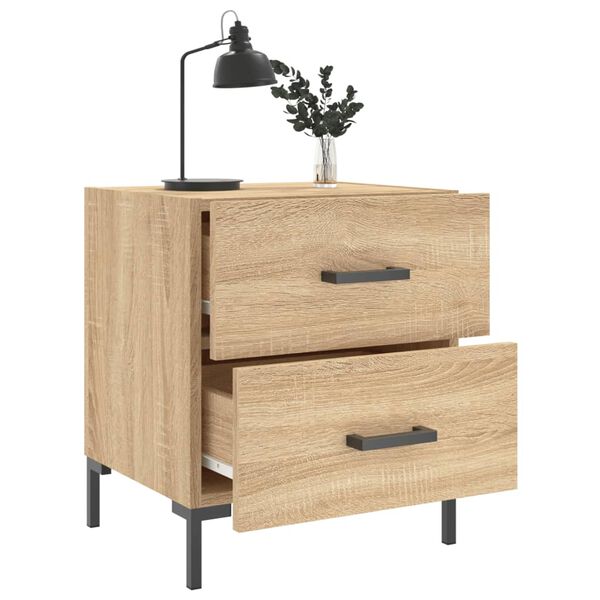 vidaXL Table de chevet ch&ecirc;ne sonoma 40x35x47,5 cm bois d&rsquo;ing&eacute;nierie
