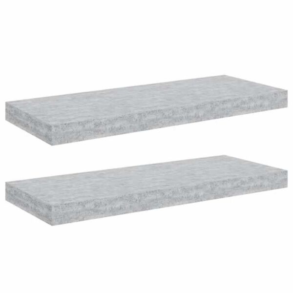 vidaXL &Eacute;tag&egrave;res murales flottantes 2 pcs gris b&eacute;ton 60x23,5x3,8 cm MDF