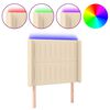 vidaXL T&ecirc;te de lit &agrave; LED Cr&egrave;me 103x16x118/128 cm Tissu