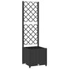 vidaXL Jardini&egrave;re de jardin avec treillis Noir 40x40x136 cm PP