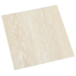 vidaXL Lattes de rev&ecirc;tement de sol autocollantes Blanc et Beige