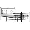 vidaXL Cadre de lit m&eacute;tal sans matelas avec pied de lit noir 120x190cm