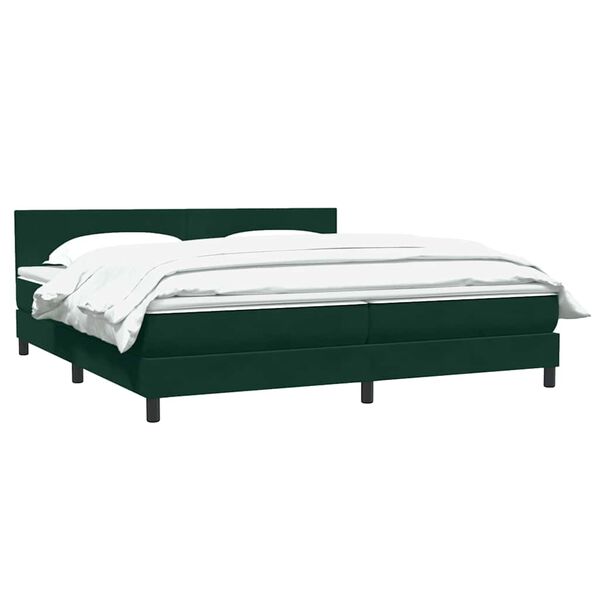 vidaXL Sommier &agrave; lattes de lit et matelas vert fonc&eacute; 180x220cm velours