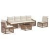 vidaXL Ensemble de canap&eacute; de jardin 7 pc Beige polyrotin