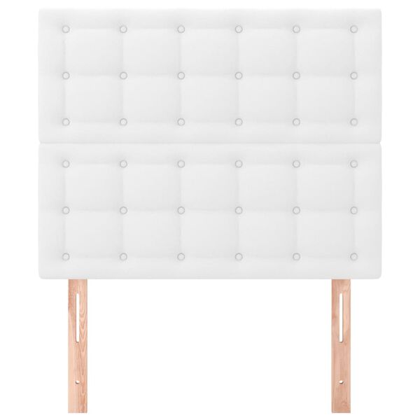 vidaXL T&ecirc;te de lit blanche 100 x 5 x 118/128 cm similicuir