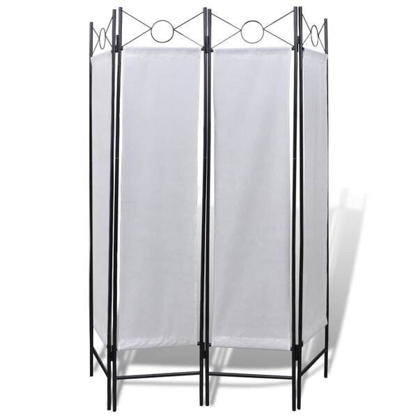 vidaXL Cloison de s&eacute;paration pliable 4 panneaux Blanc 160x180 cm