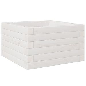 vidaXL Jardini&egrave;re blanc 40x40x23 cm bois de pin massif