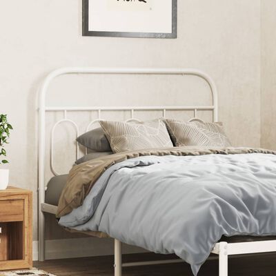 vidaXL Tête de lit métal blanc 100 cm