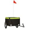 vidaXL Remorque de v&eacute;lo noir et vert 45 kg fer