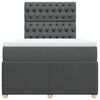 vidaXL Sommier &agrave; lattes de lit avec matelas Gris fonc&eacute; 120x200cm Tissu