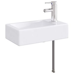 vidaXL Lavabo de salle de bain avec robinet et &eacute;vacuation Chrome