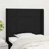 vidaXL T&ecirc;te de lit avec oreilles Noir 103x16x118/128 cm Tissu